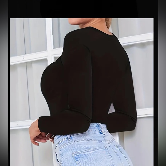 Black long sleeve cut out bodysuit size xxl never worn - Picture 3 of 8